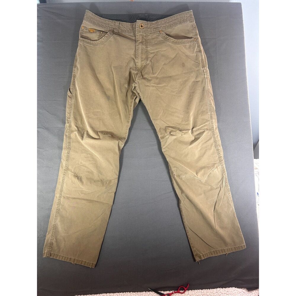 Kuhl Mens Rydr Pants Vtg Patina Canvas Outdoor Hiking Workwear Brown Lived In